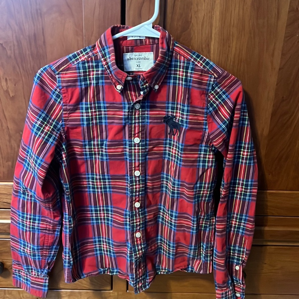 Abercrombie Kids tartan plaid button down